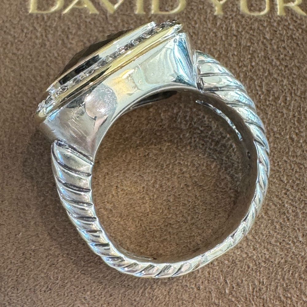 David Yurman Smoky Quartz & Diamond Sterling Ring - Size 7 - Picture 6 of 16
